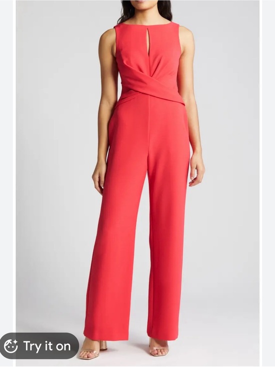 Vince Camuto Pants - Vince Camuto Vibrant Coral Color Sleeveless Jumpsuit